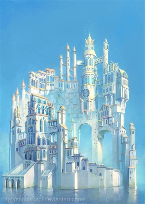 White Tower Fantasy Landscape Landscape Illustration Fantasy Castle