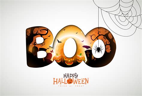 Boo, Happy Halloween design 334917 Vector Art at Vecteezy