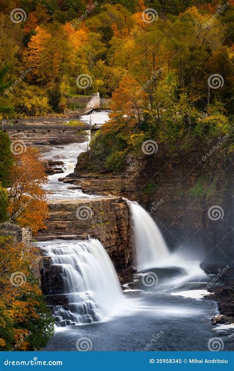 Ausable Chasm Waterfall Stock Image Image Of Chasm Leaves 35958345