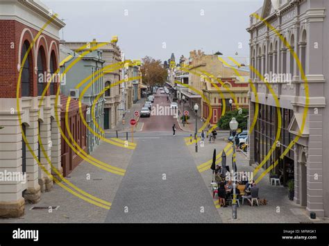 Fremantle optical illusion street art Stock Photo - Alamy