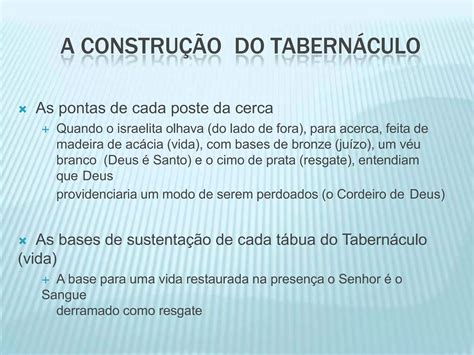 O TABERNÁCULO DE MOISÉS E SEU SIGNIFICADO PPT