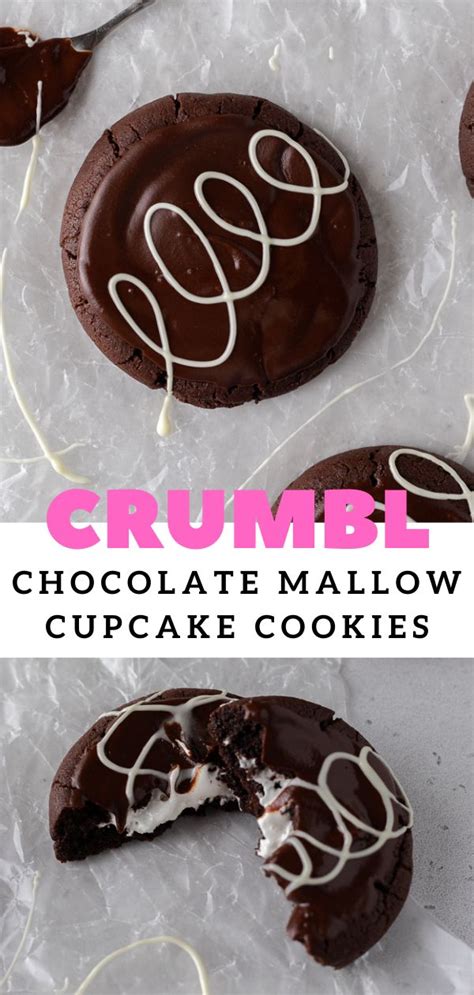 Crumbl Chocolate Mallow Cupcake Cookies Recipe Crumble Cookie Recipe Yummy Cookies Cookie