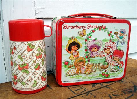 Vintage Lunchbox Strawberry Shortcake With Thermos Metal