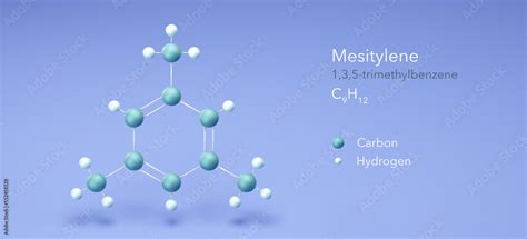1 3 5 Trimetil Benzeno - mesitylene, molecular structures, 1,3,5-trimethylbenzene 3d model ...