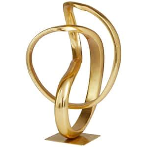 Litton Lane 12 In Gold Aluminum Swirl Abstract Sculpture 044345 The