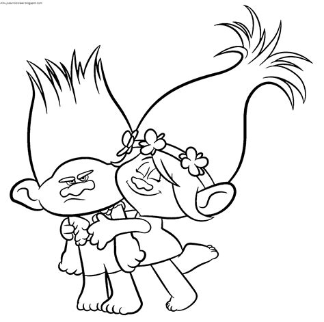 Dibujos Sin Colorear Dibujos De Personajes De Trolls Para Colorear