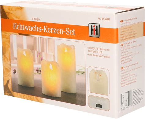 2x Set Van 3 Creme Witte LED Kaarsen Stompkaarsen Bol