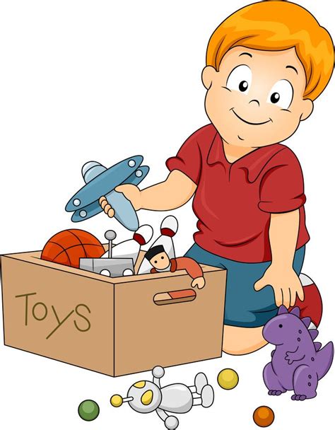 Kids Picking Up Toys Clipart