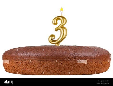 birthday cake with candles number 3 isolated on white background Stock Photo - Alamy