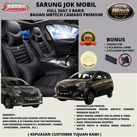 Jual Spesialis Sarung Jok Mobil Calya Sigra Bahan Mbtech Camaro