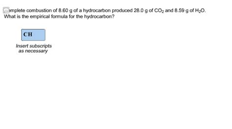 Solved Complete Combustion Of G Of A Hydrocarbon Chegg