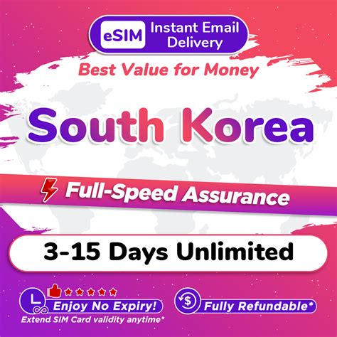 South Korea ESIM Pro 3 15Days Daily 500MB 800MB 1GB 2GB Unlimited 4G