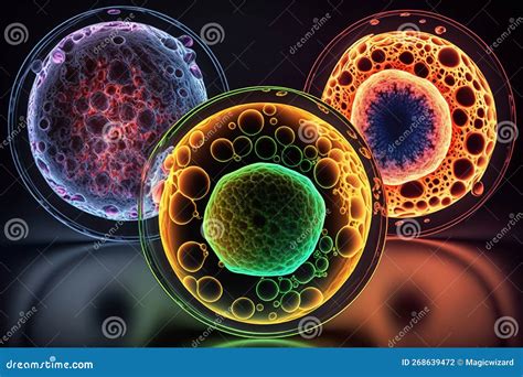 Embryonic Stem Cells D Under A Microscope Stock Illustration