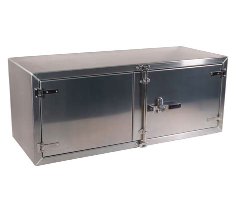 24x24x60 Aluminum Flatbed Trailer Underbody Tool Box With Barndoor Style Double Door And Paddle