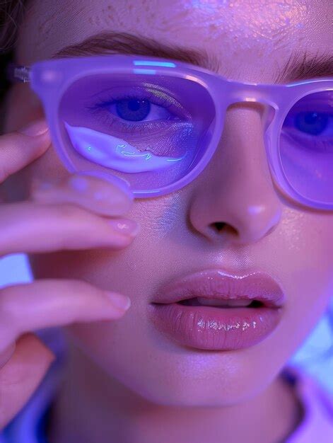 Premium Photo Woman Wearing Purple Glasses