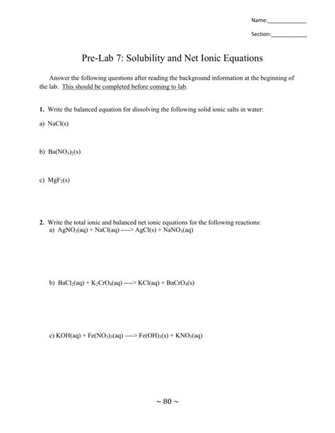 Net Ionic Equation Worksheets Free Printable Worksheets Library