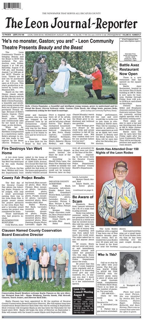 Leon Iowa Journal at Violet Charette blog