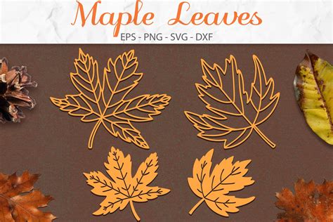 Craft Supplies Tools Dxf Esp Vector Maple Leaf Svg Design Files For