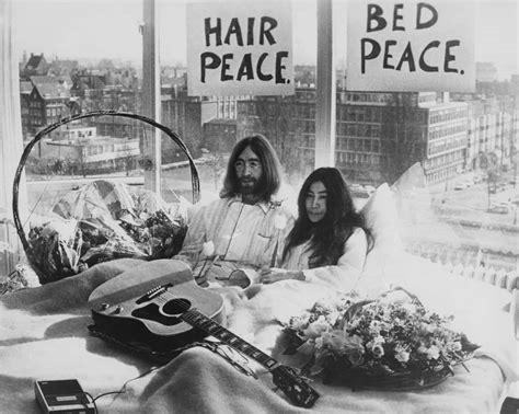 John Lennon And Yoko Ono At Their ‘bed In Amsterdam 1969 Yoko Ono