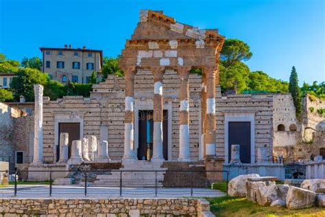 Roman Ruins of Tempio Capitolino in Brescia, Italy Stock Image - Image ...