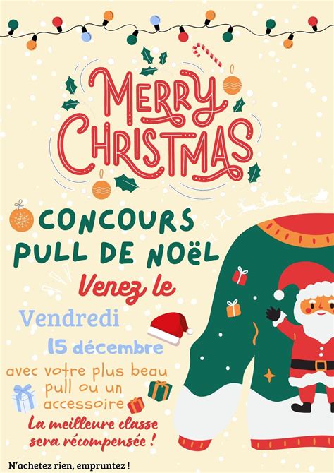 Concours De No L Pull Accessoires Coll Ge Isabelle Autissier