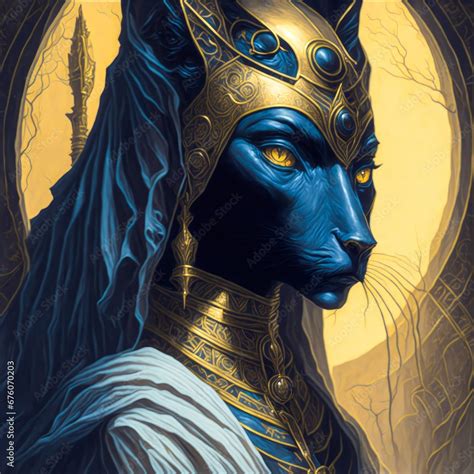 Bastet Goddess Represented as a Cat or Lioness, Patroness of the City ...