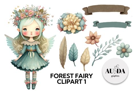 Forest Fairy Clipart Graphic By Auda Graphics · Creative Fabrica