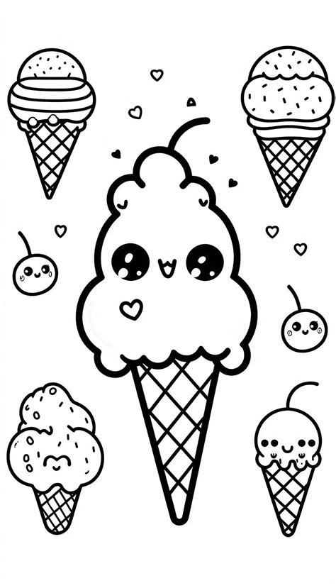 51 Coloriage Glace Kawaii Des Gourmandises Trop Mignonnes