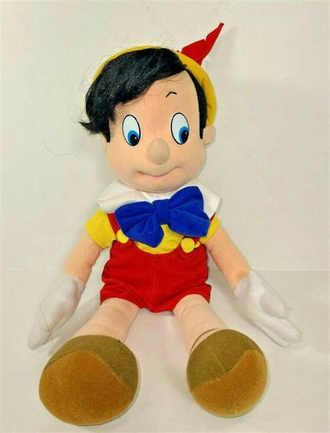 Vintage Pinocchio Doll Plush 1992 Disney Stuffed Vest Shorts Cap Hat 18