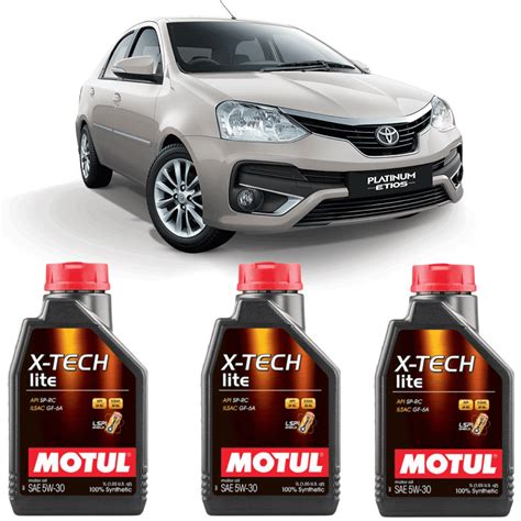 Kit Troca Leo Motor Motul X Tech W Para Toyota Etios Fast Oleo