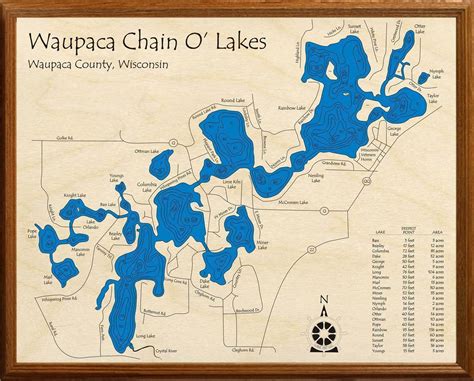 Chain Of Lakes Waupaca Map Printable Maps Online