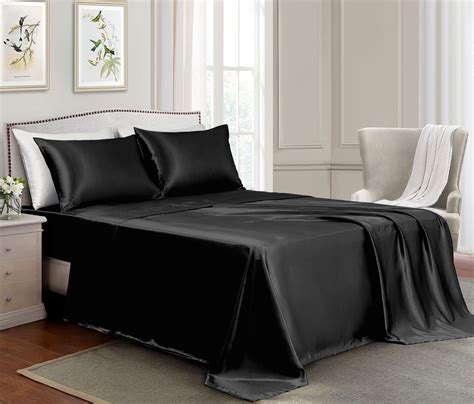 Mk Collection 4pc Soft Silky Satin Solid Color Deep Pocket