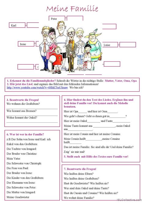 Familie Deutsch Daf Arbeitsbl Tter Pdf Doc