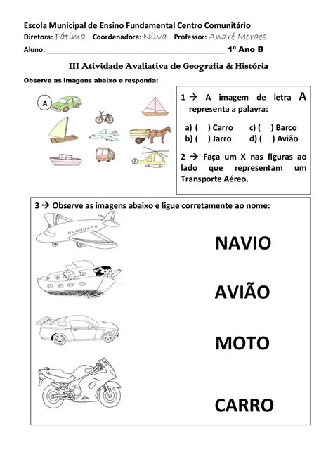 Atividades De Historia E Geografia 1 Ano Fundamental ROAREDU