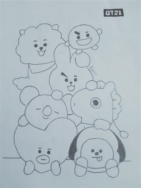 Pin on BT21 Drawings