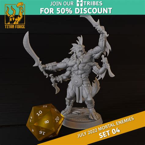 3D Printable Sahuagin RPG Monster DnD 5e Mortal Enemies Set 04 By