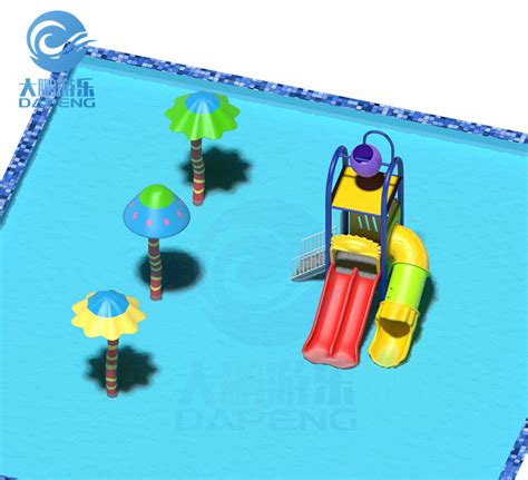 Small Children Water Park Plastic Kids Pool Slide with Water Splash Pad ...