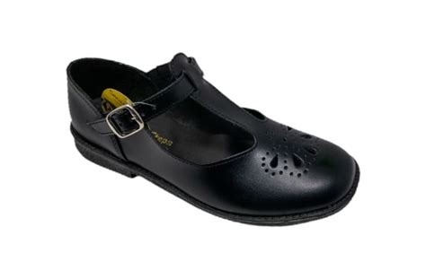 Girls School Shoes With Strap Black Madina Sales