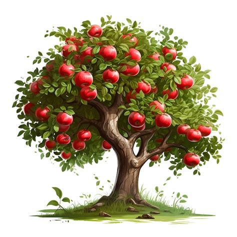 Premium Ai Image Apple Tree On Transparent Background