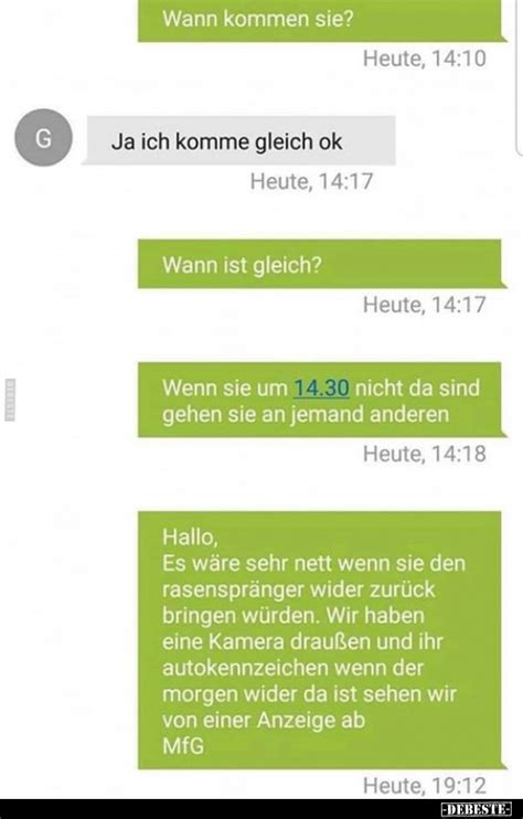 Wann Kommen Sie Ja Ich Komme Gleich Ok Wann Ist Gleich Wenn Sie