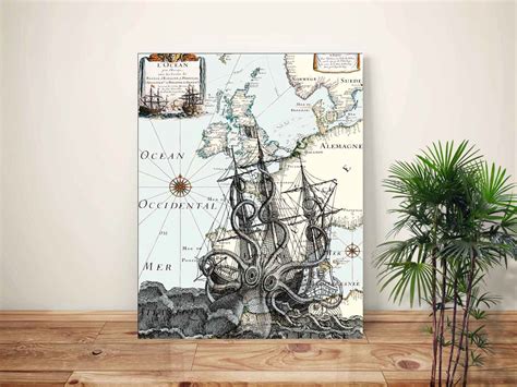 Octopus Art Octopus Print Kraken Art Coastal Wall Art - Etsy