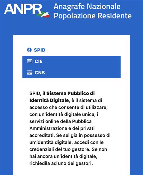 ANPR Rilascio Certificati E Variazione Di Residenza Anagrafica