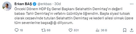 Selahattin Demirta N Babas Tahir Demirta Hayat N Kaybetti Haberler