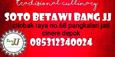 Daftar Harga Menu Delivery Soto Betawi Bang JJ Wr Sila Jakarta