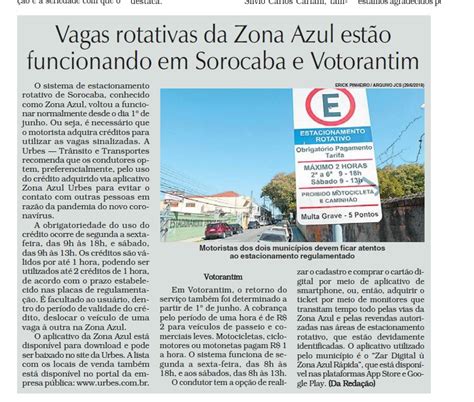 Not Cias Da Cidade De Votorantim Vagas Rotativas Da Zona Azul Est O