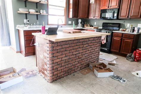 Diy Brick Kitchen Island Behind The Scenes Of Our Kitchen Renovation