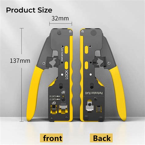 Cat7 Cat6 Cat6a Cat5 Rj45 Rj12 Ez Pass Through Connectors Crimping Tool