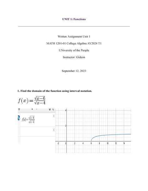 Math 1201 Wa 1 Ay 2024 T1 Homework Unit 1 Functions Written