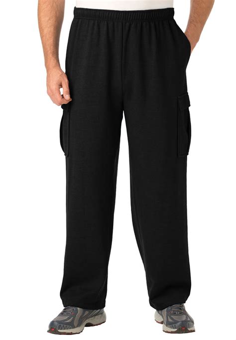 Kingsize Mens Big And Tall Fleece Cargo Sweatpants