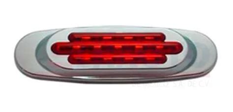 Plafon Atm 16 Leds Rojo Ovalado Bisel Cromado 12 24v